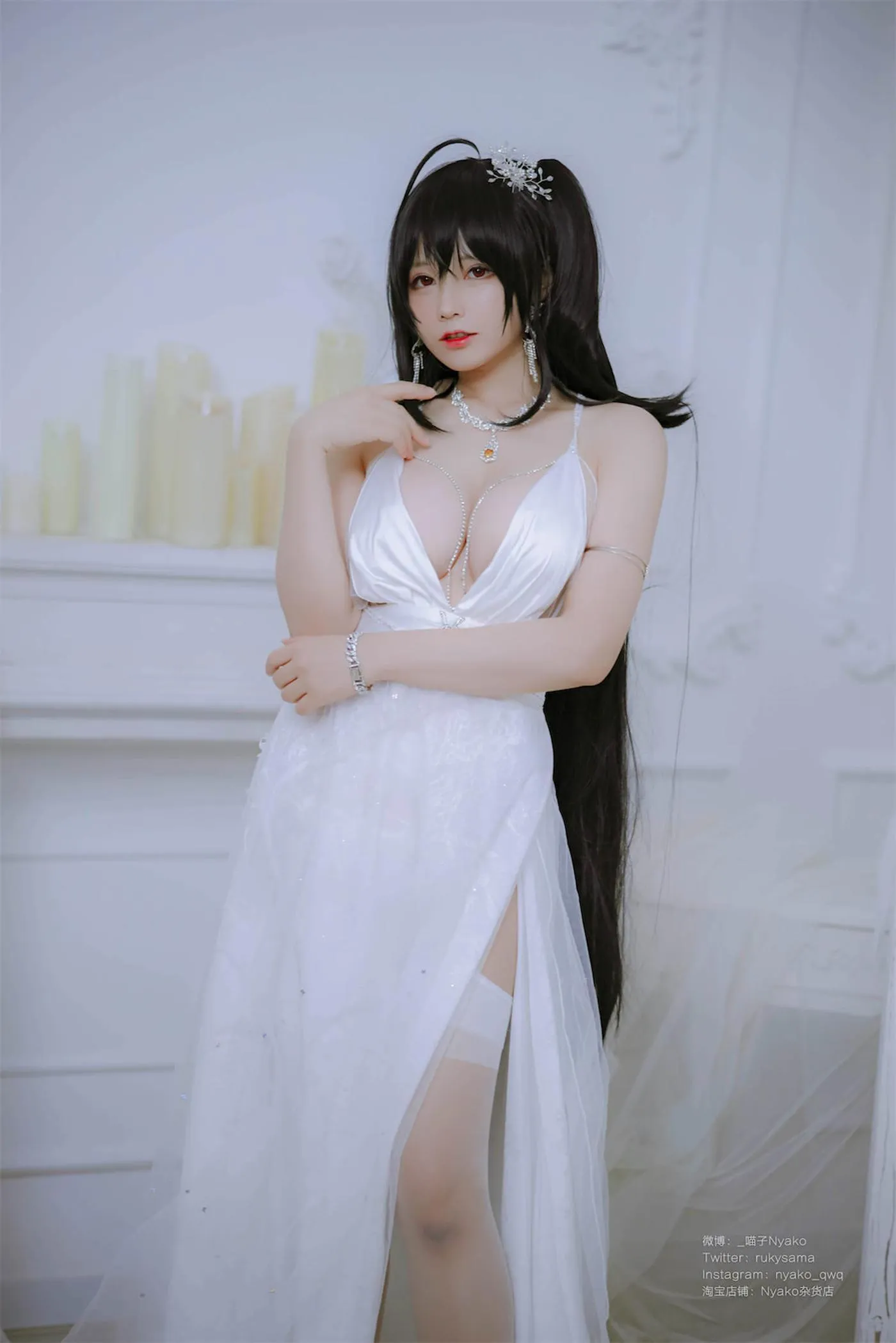 Nyako喵子 – NO.40 大凤纯白婚纱 [65P]插图6